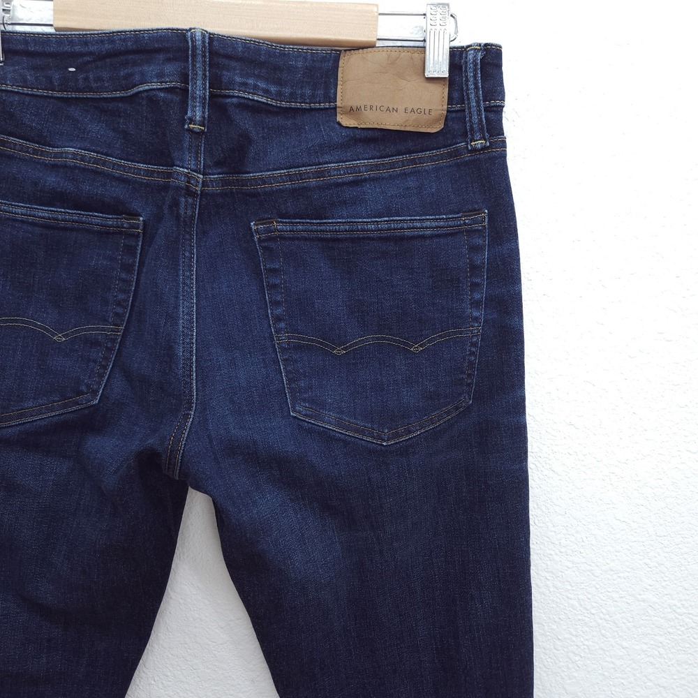 American Eagle Slim Taper Jeans Next Level Airflex Stretch Dark Wash 32 x 34 - Picture 10 of 14